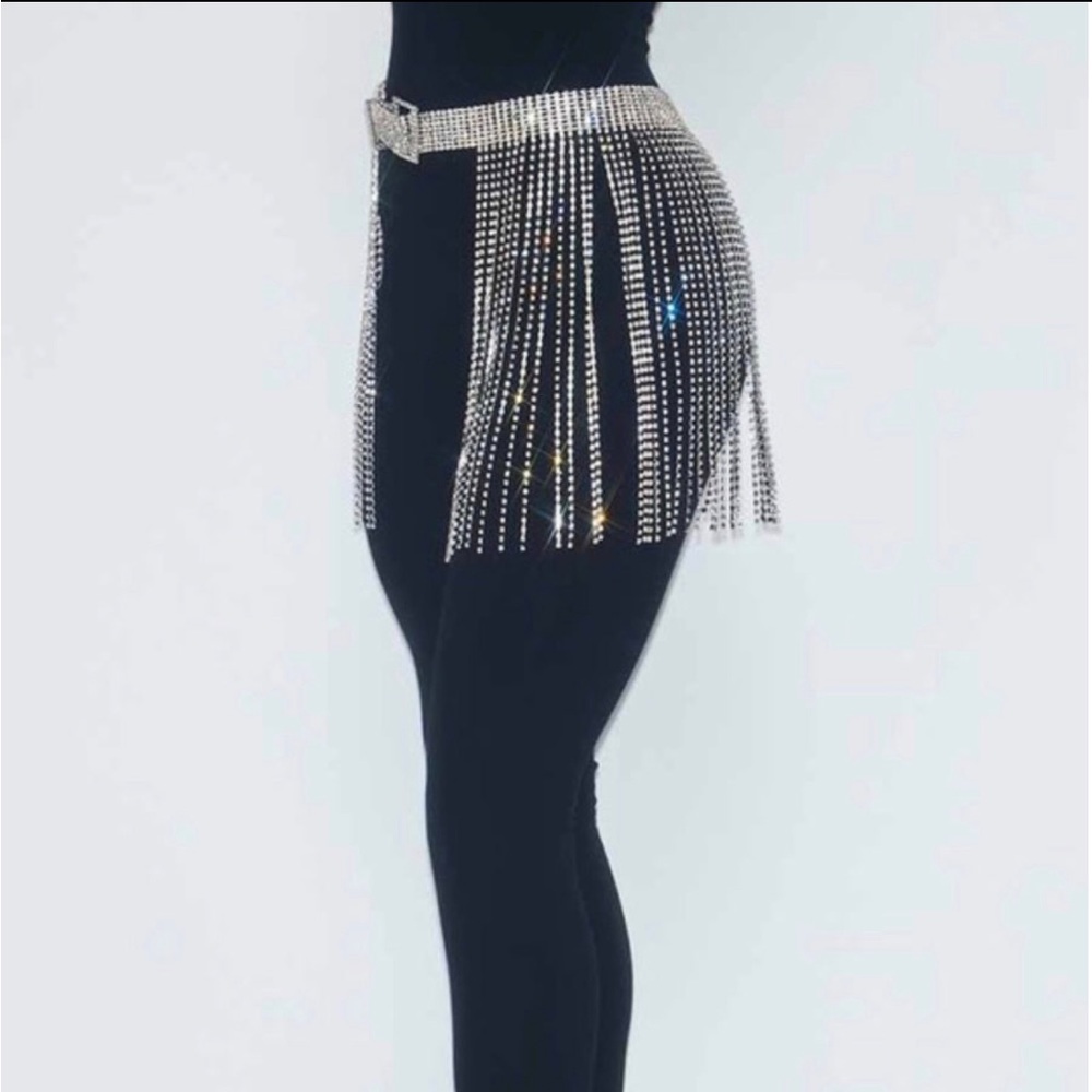 Rhinestone waist belt